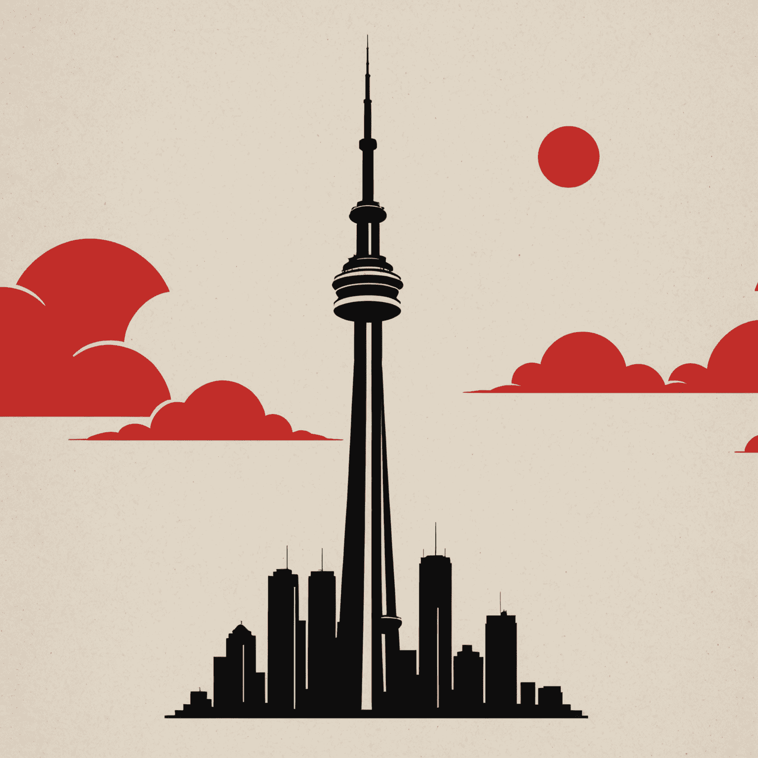 CN Towers logo featuring a stylized tower silhouette in red and black