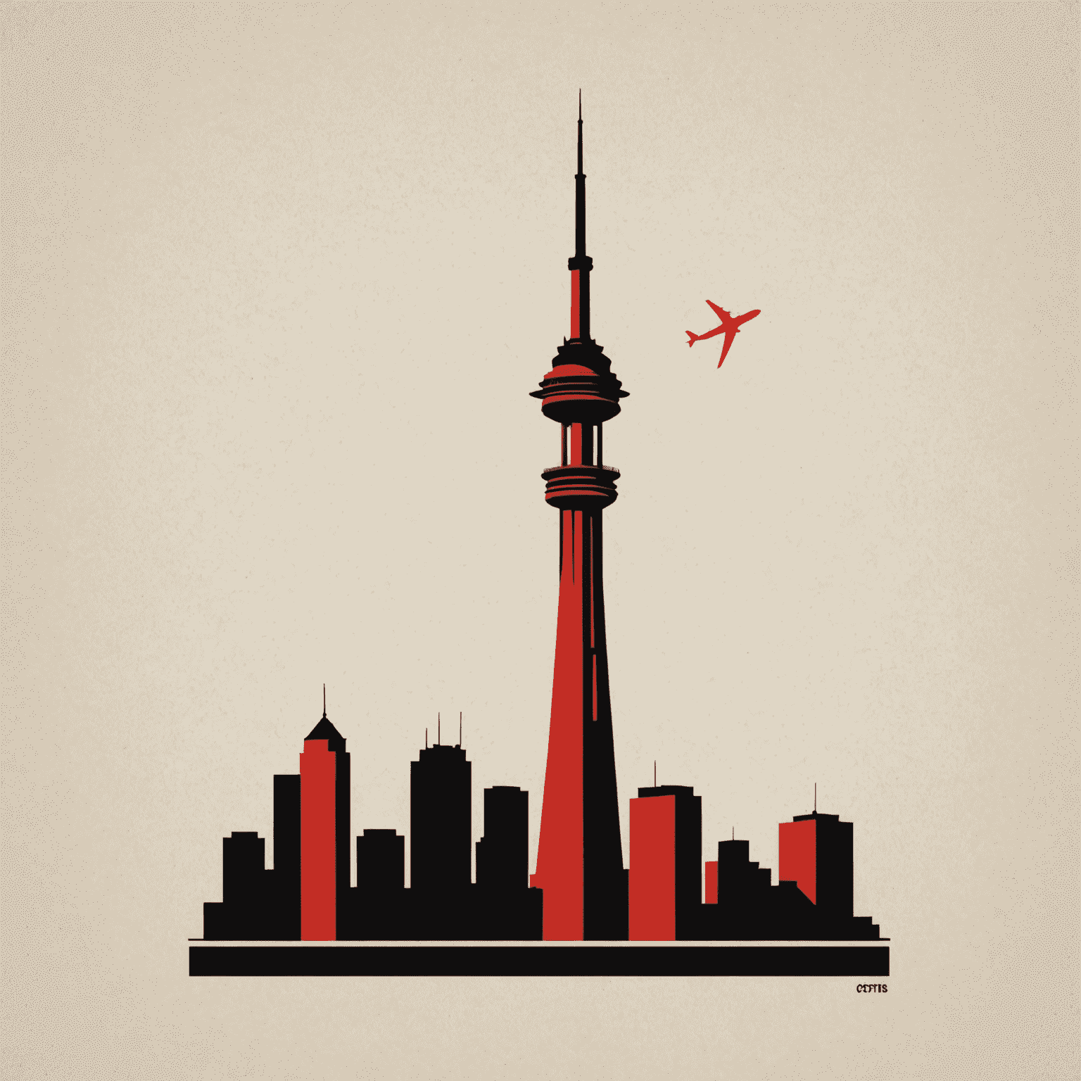 CN Towers logo featuring a stylized tower silhouette in red and black