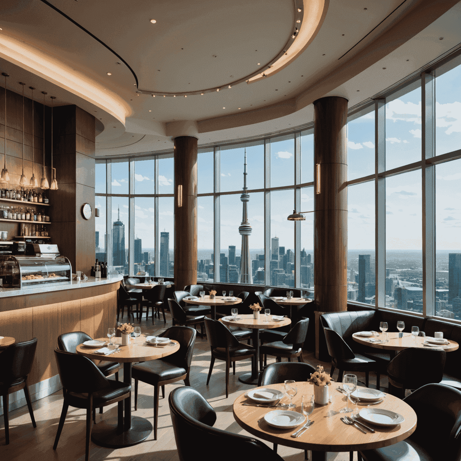 Le Café at CN Tower, a casual dining area with city views
